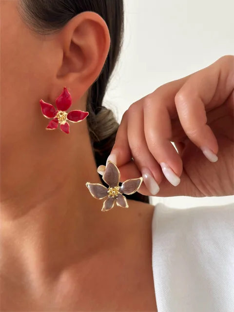 گوشواره گل میناکاری